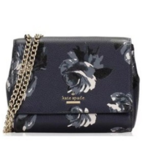 Kate Spade Briar Lane Night Rose Mini Emelyn Shoulder Leather Handbag purse nwot - Picture 4 of 7
